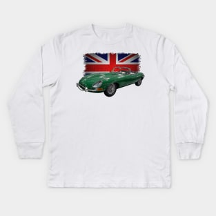 British Racing Green Jaguar E-Type Kids Long Sleeve T-Shirt